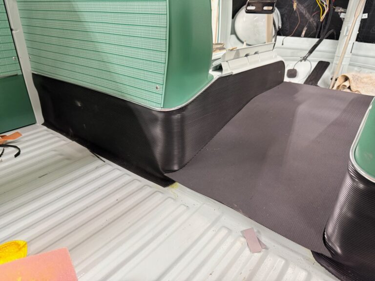 1963 23 window deluxe vw bus interior install continued silver lining auto restoration oregon