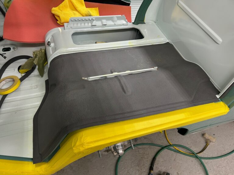 1963 23 window deluxe vw bus interior install continued silver lining auto restoration oregon