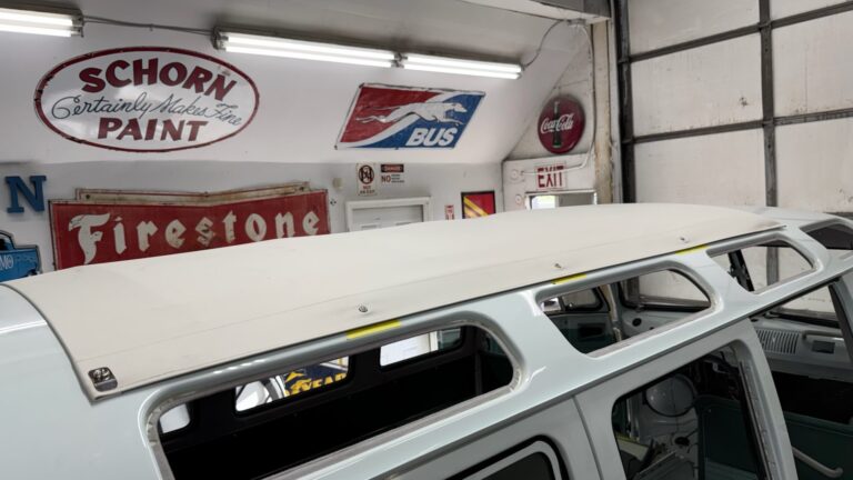 1963 23 window deluxe vw bus interior install continued silver lining auto restoration oregon