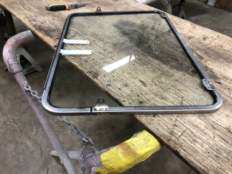 1966 microbus vw bus safari window installation silver lining auto restoration oregon