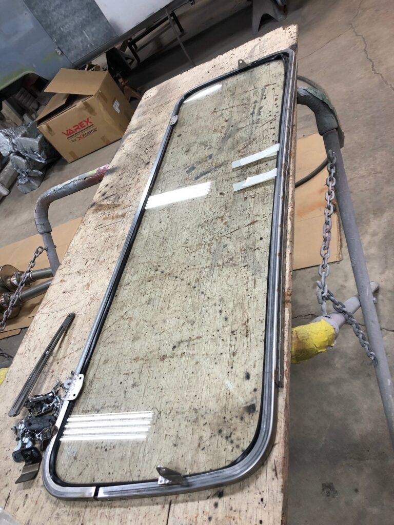 1966 microbus vw bus safari window installation silver lining auto restoration oregon