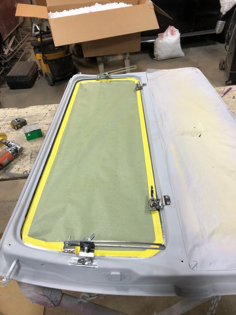 1966 microbus vw bus safari window installation silver lining auto restoration oregon