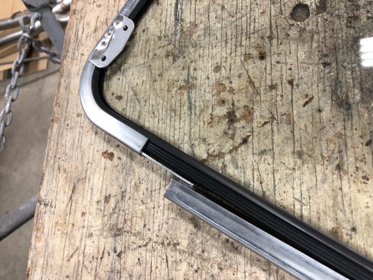 1966 microbus vw bus safari window installation silver lining auto restoration oregon