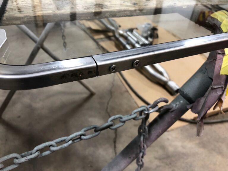 1966 microbus vw bus safari window installation silver lining auto restoration oregon