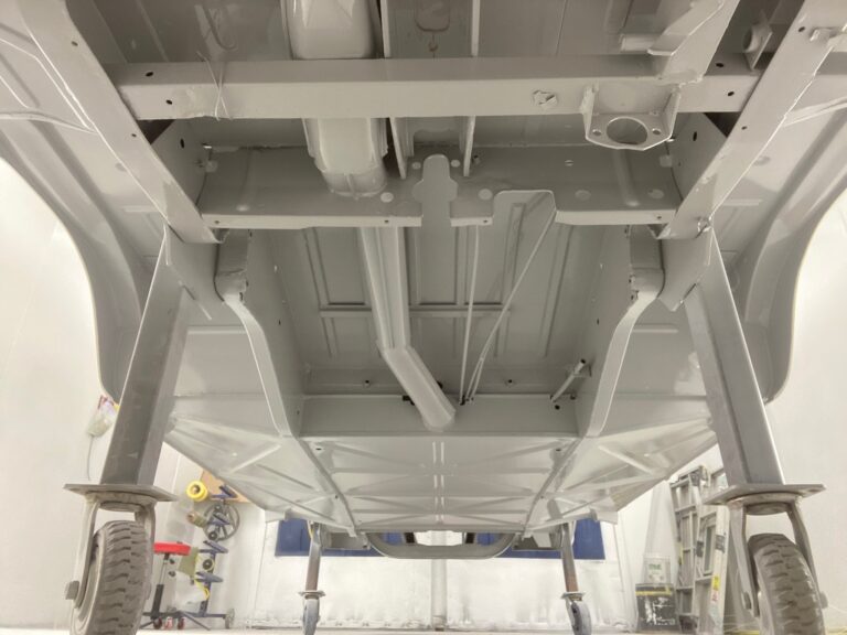 1963 23 window mouse grey deluxe bus under body in paint silver lining auto restoration oregon