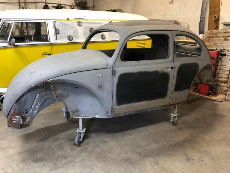 1955 vw beetle std rust repair silver lining auto restoration oregon