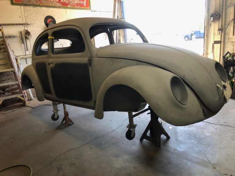 1955 vw beetle std rust repair silver lining auto restoration oregon