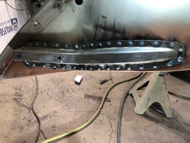 1955 vw beetle metal work rust repair begins silver lining auto restoration oregon