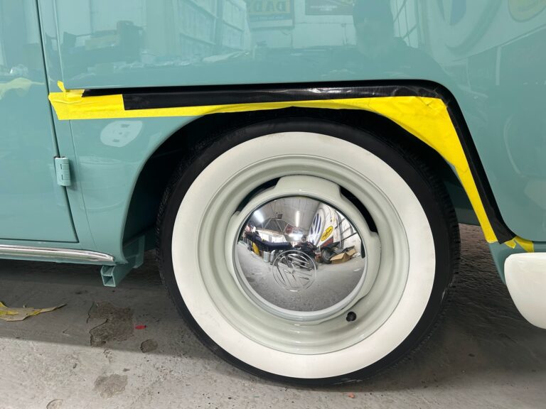 1963 23 window deluxe bus final assembly silver lining auto restoration oregon