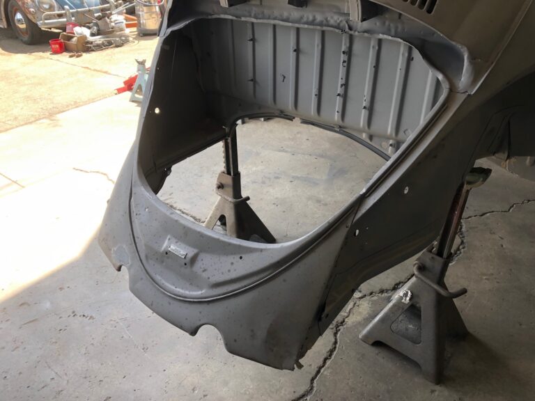 1965 vw ragtop beetle front and rear apron repair silver lining auto restoration oregon