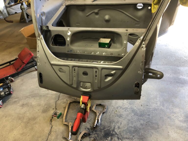 1965 vw ragtop beetle front and rear apron repair silver lining auto restoration oregon