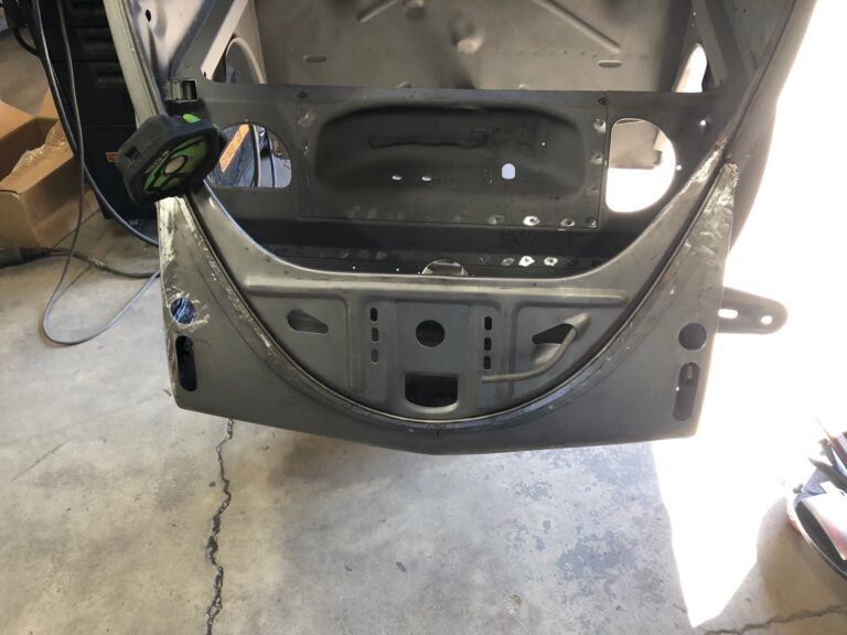 1965 vw ragtop beetle front and rear apron repair silver lining auto restoration oregon