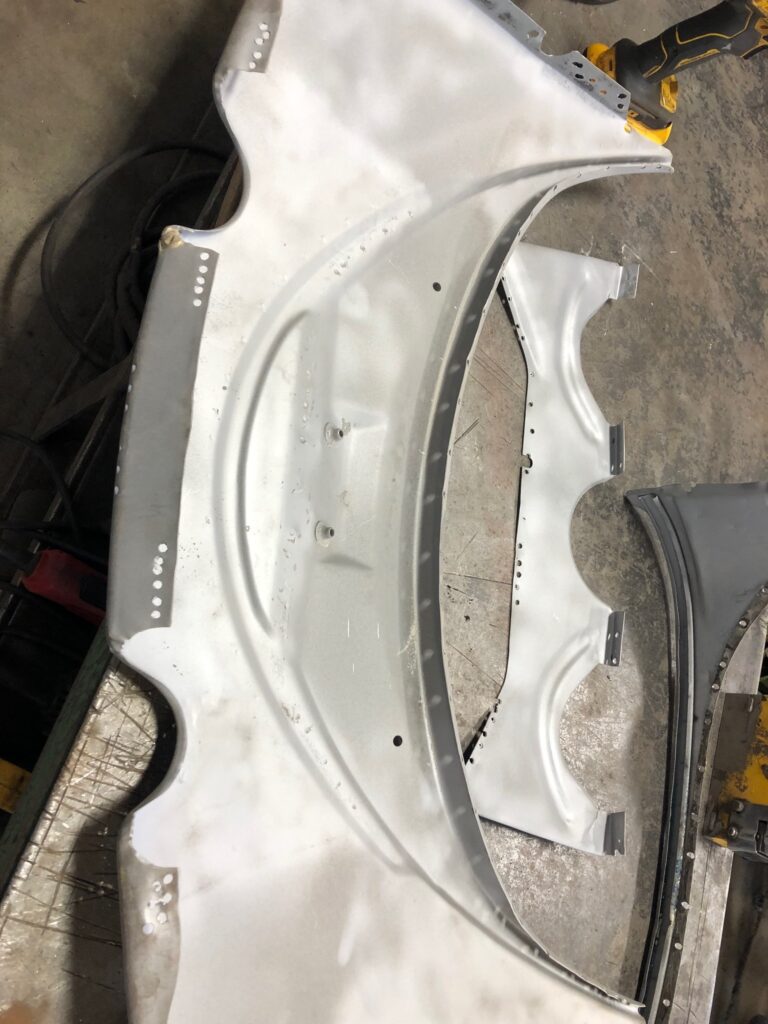 1965 vw ragtop beetle front and rear apron repair silver lining auto restoration oregon