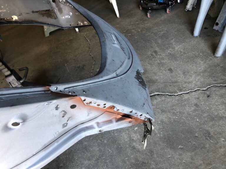 1965 vw ragtop beetle front and rear apron repair silver lining auto restoration oregon