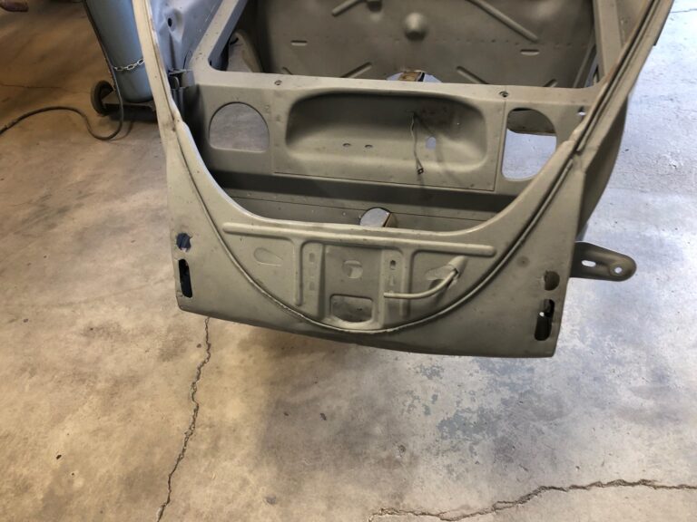 1965 vw ragtop beetle front and rear apron repair silver lining auto restoration oregon