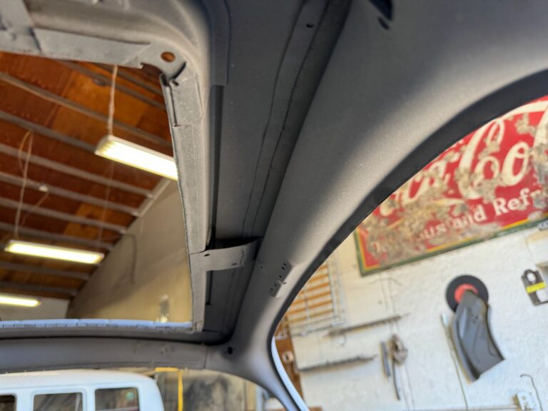 1965 vw ragtop beetle post media blast silver lining auto restoration oregon