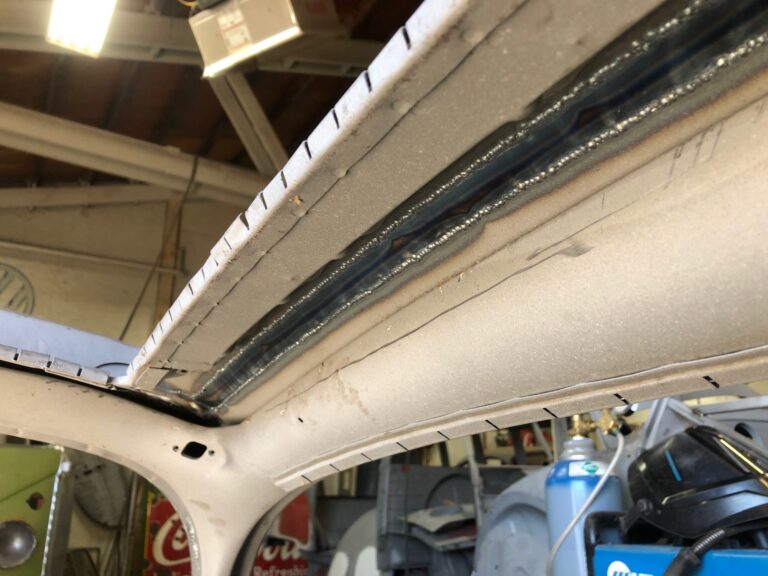 1965 vw ragtop beetle ragtop section repair silver lining auto restoration oregon