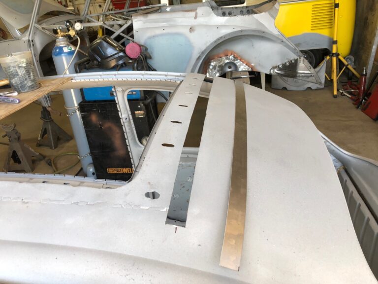 1965 vw ragtop beetle ragtop section repair silver lining auto restoration oregon