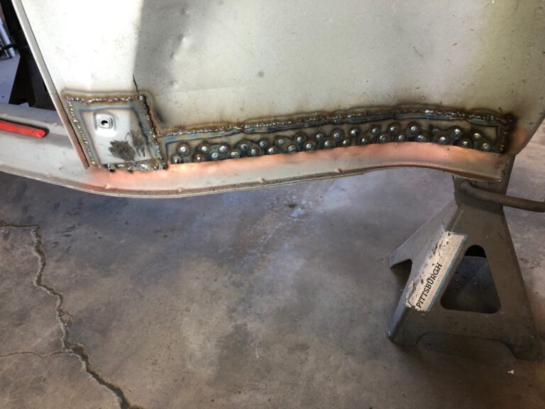 1965 vw ragtop beetle metal work and rust repair silver lining auto restoration oregon