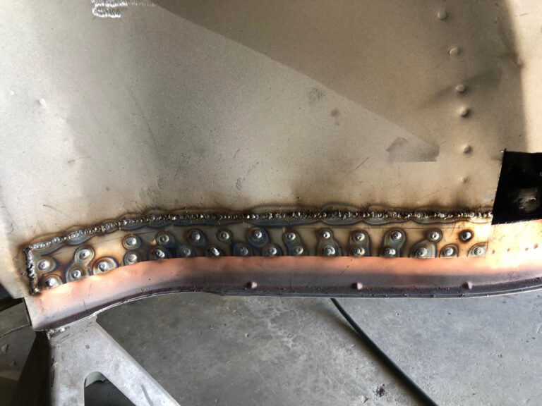 1965 vw ragtop beetle metal work and rust repair silver lining auto restoration oregon