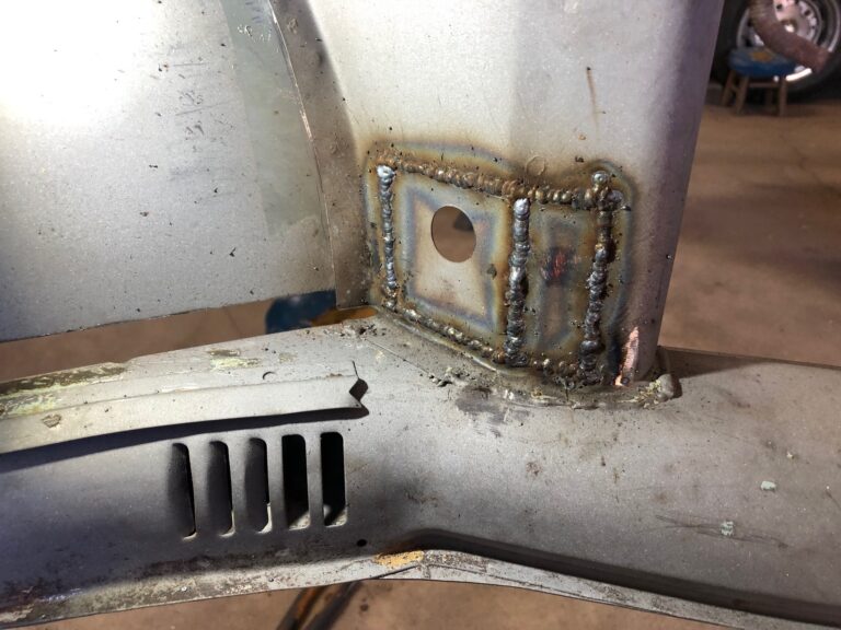 1965 vw ragtop beetle metal work and rust repair silver lining auto restoration oregon