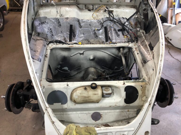 1965 vw ragtop beetle tear down silver lining auto restoration oregon