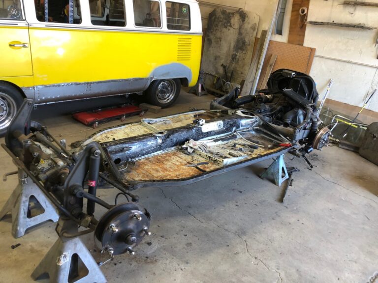 1965 vw ragtop beetle tear down silver lining auto restoration oregon