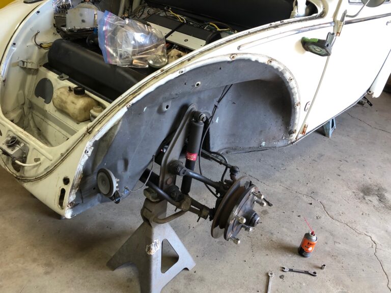 1965 vw ragtop beetle tear down silver lining auto restoration oregon