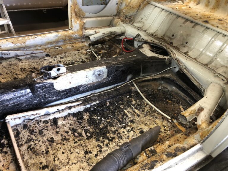 1965 vw ragtop beetle tear down silver lining auto restoration oregon