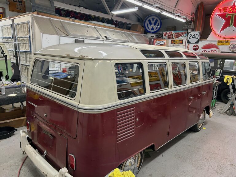 1966 21 window deluxe bus survivor final assembly silver lining auto restoration