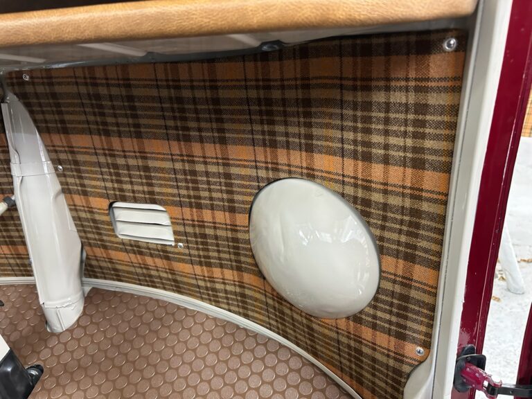 1966 21 window deluxe bus survivor final camper interior install silver lining auto restoration oregon