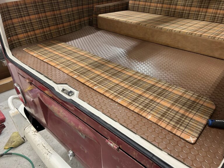 1966 21 window deluxe bus survivor final camper interior install silver lining auto restoration oregon