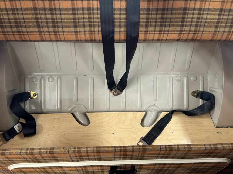 1966 21 window deluxe bus survivor final camper interior install silver lining auto restoration oregon