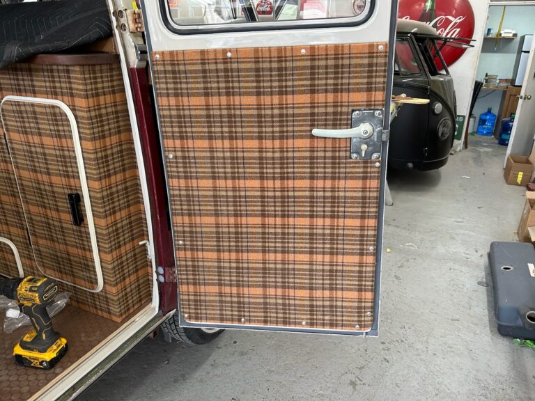 1966 21 window deluxe bus survivor final camper interior install silver lining auto restoration oregon