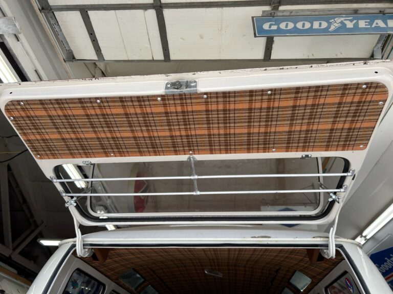 1966 21 window deluxe bus survivor final camper interior install silver lining auto restoration oregon