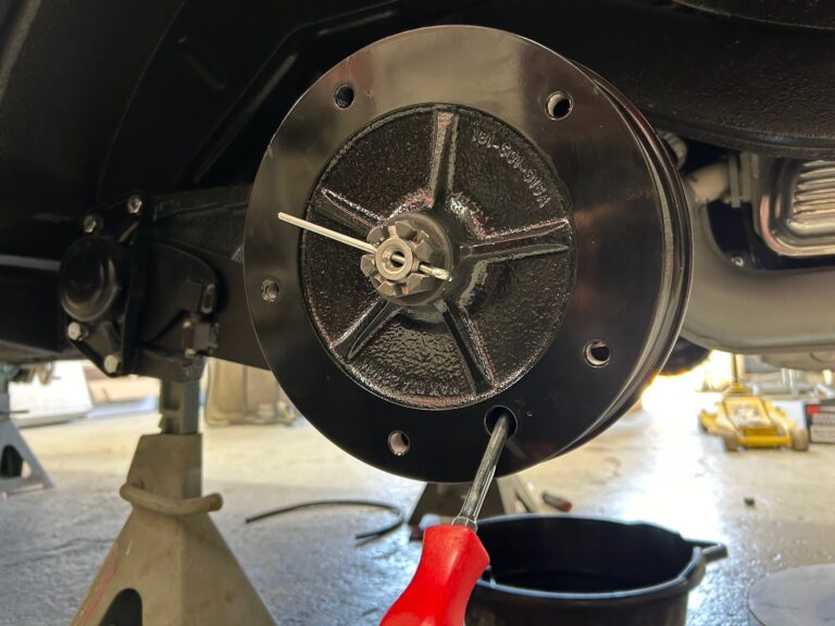 1962 15 window deluxe vw bus front beam install and rear drums silver lining auto restoration