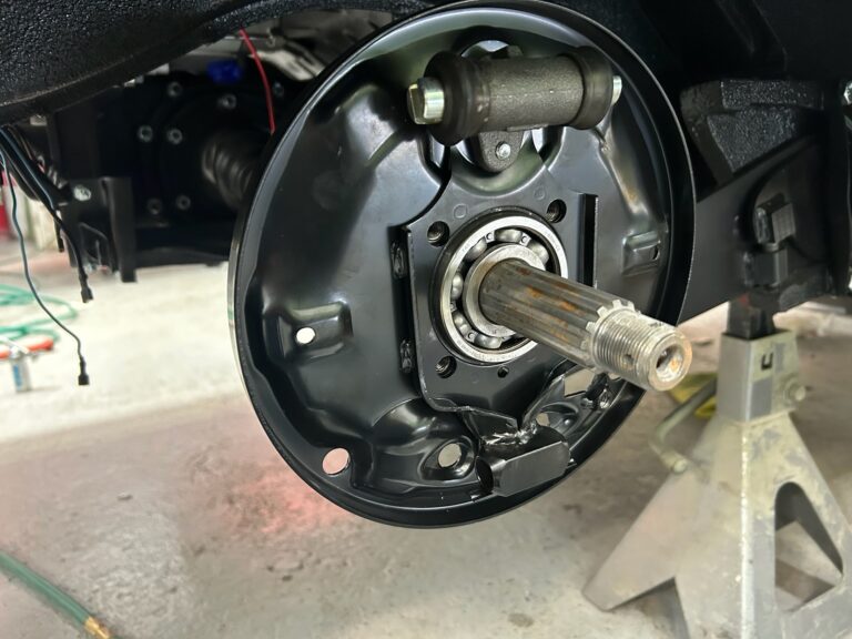 1962 15 window deluxe vw bus front beam install and rear drums silver lining auto restoration