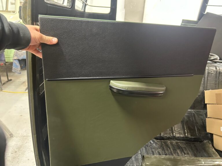 1962 15 window deluxe vw bus interior install silver lining auto restoration