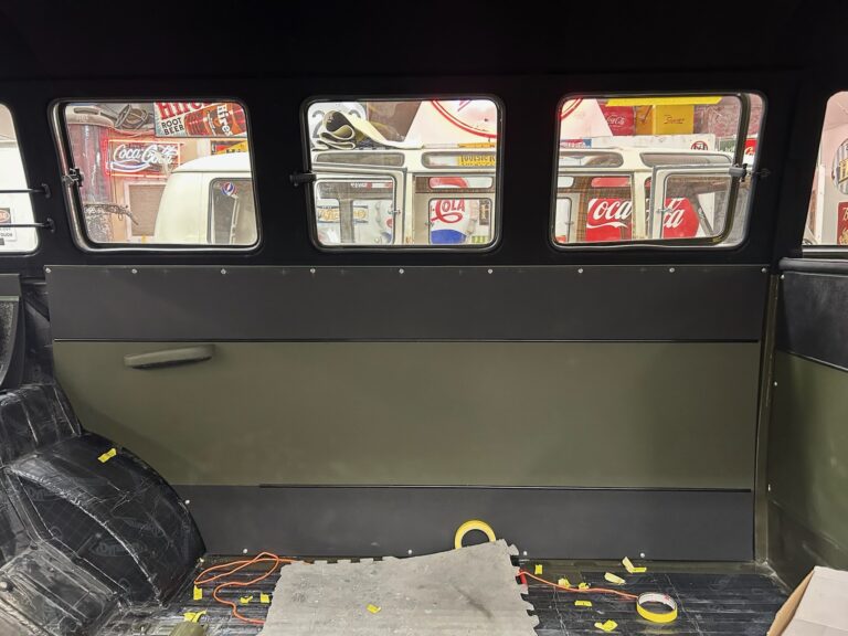 1962 15 window deluxe vw bus interior install silver lining auto restoration