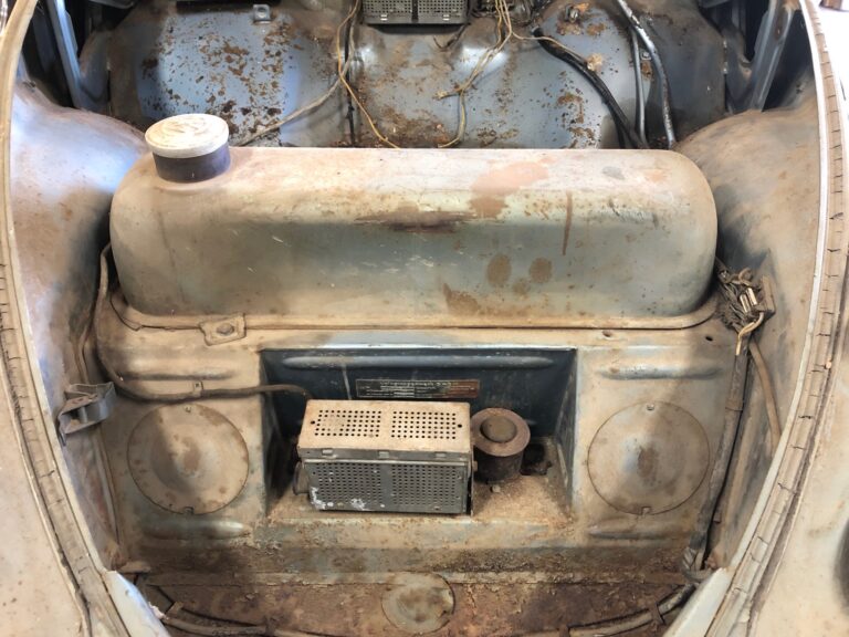 1956 vw beetle convertible restoration arrival at shop silver lining auto restoration oregon