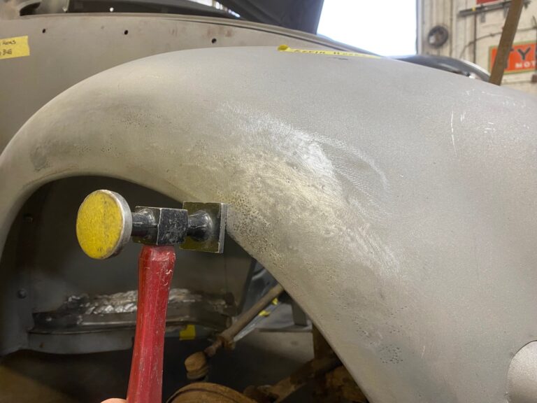1956 vw beetle convertible restoration continued metal work silver lining auto restoration
