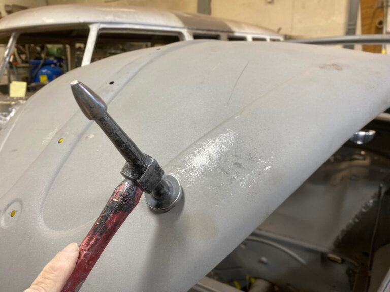 1956 vw beetle convertible restoration continued metal work silver lining auto restoration