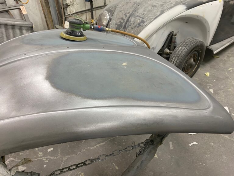 1956 vw beetle convertible restoration continued metal work silver lining auto restoration