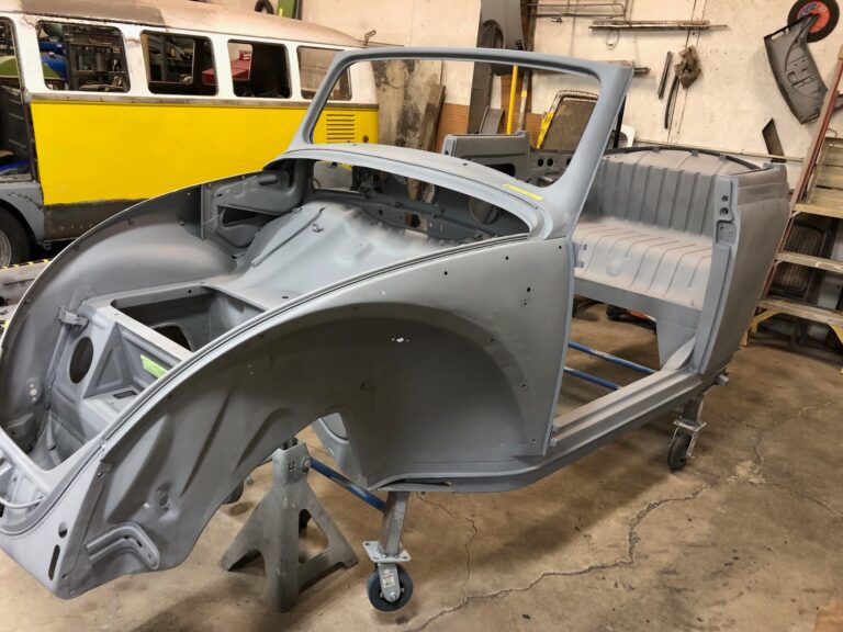 1956 vw beetle convertible restoration continued metal work silver lining auto restoration