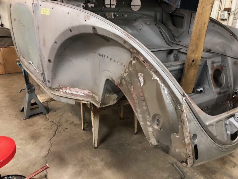 1956 vw beetle convertible restoration continued metal work silver lining auto restoration