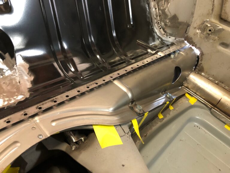 1956 vw beetle convertible restoration rear luggage tray replacement silver lining auto restoration
