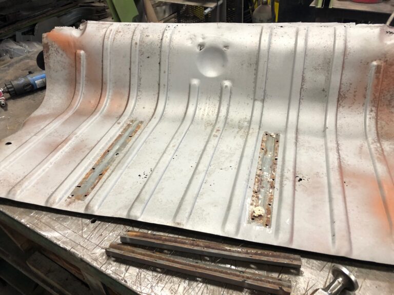 1956 vw beetle convertible restoration rear luggage tray replacement silver lining auto restoration