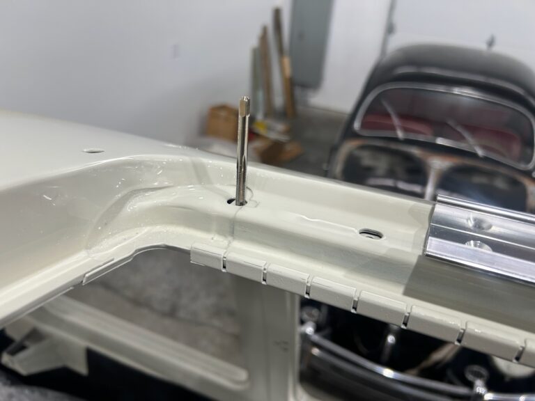 1963 23 window deluxe vw bus ragtop mechanism assembly install silver lining auto restoration