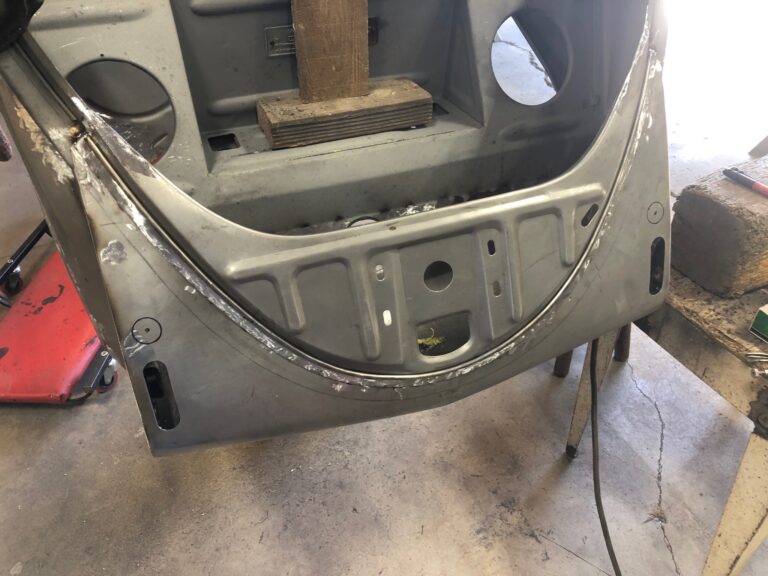 1956 vw beetle convertible restoration apron replacement silver lining auto restoration