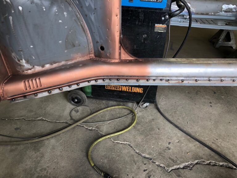 1956 vw beetle convertible restoration continued heater channel replacement silver lining auto restoration